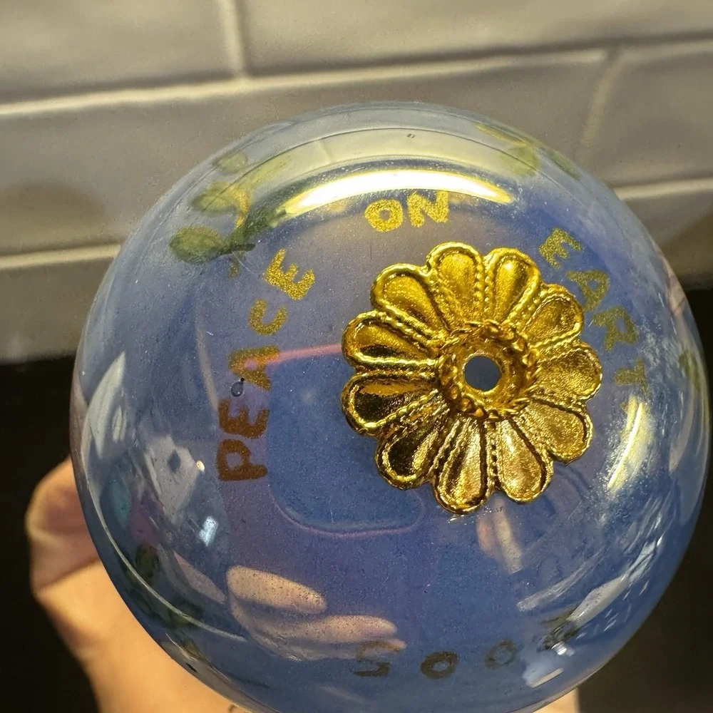 Dove Peace On Earth 2005 Pier 1 Li Bien Art‎ Glass Ball Ornament Reverse Painted